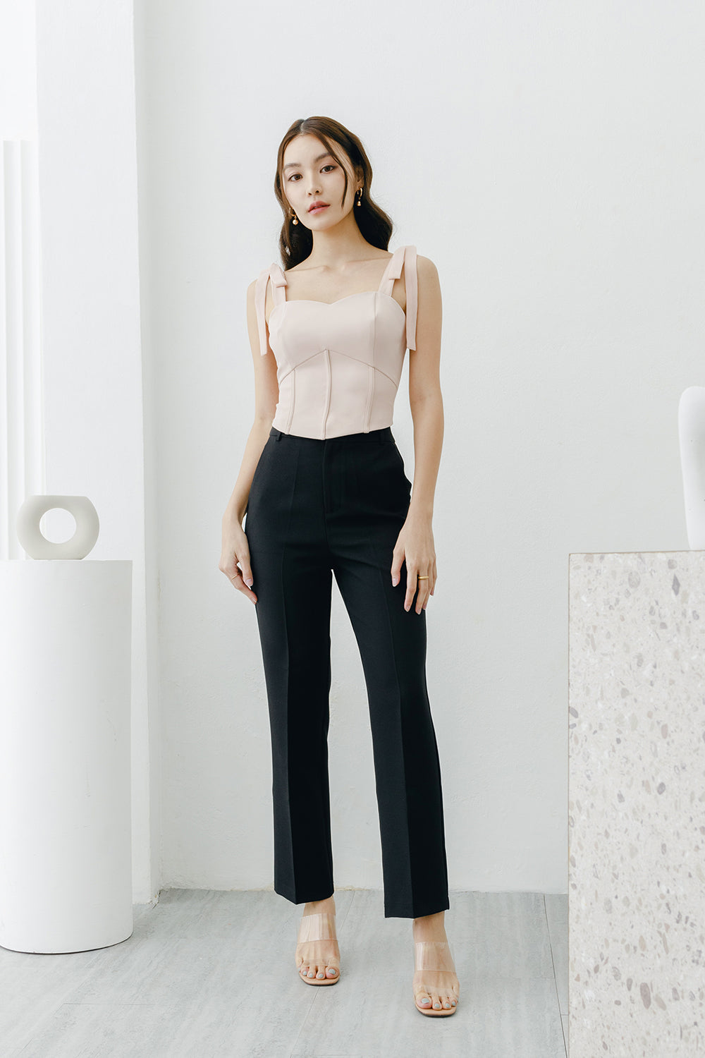 Leia Corset Top In Nude Pink Chello