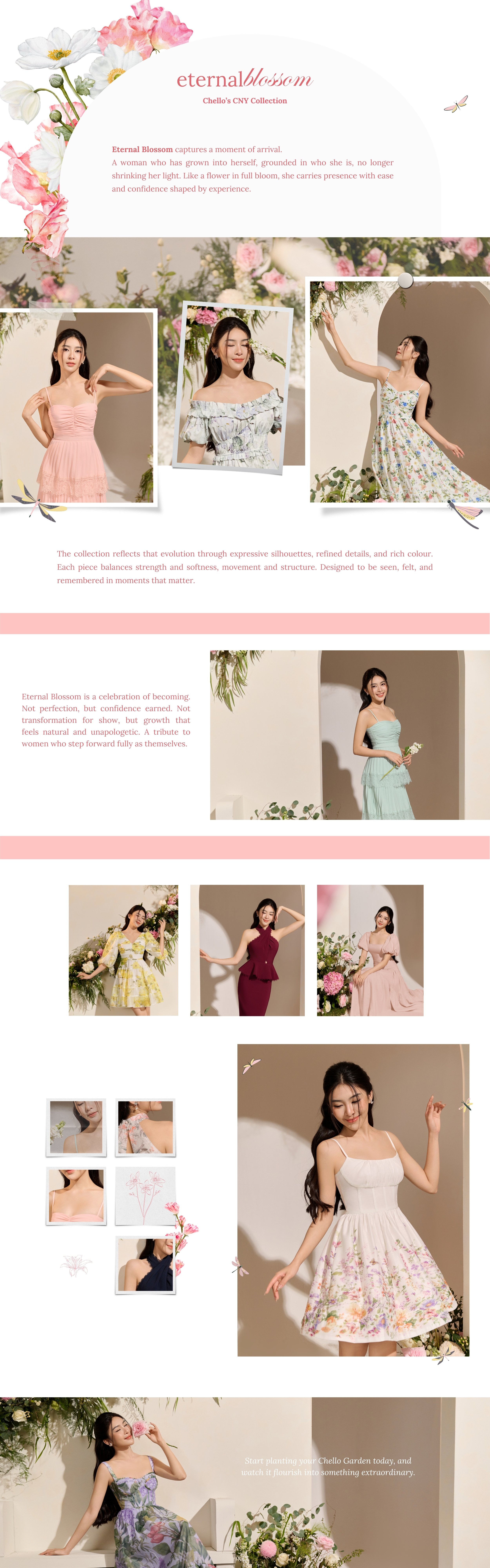 The collection reflects that evolution through expressive silhouettes, refined details and rich colour.