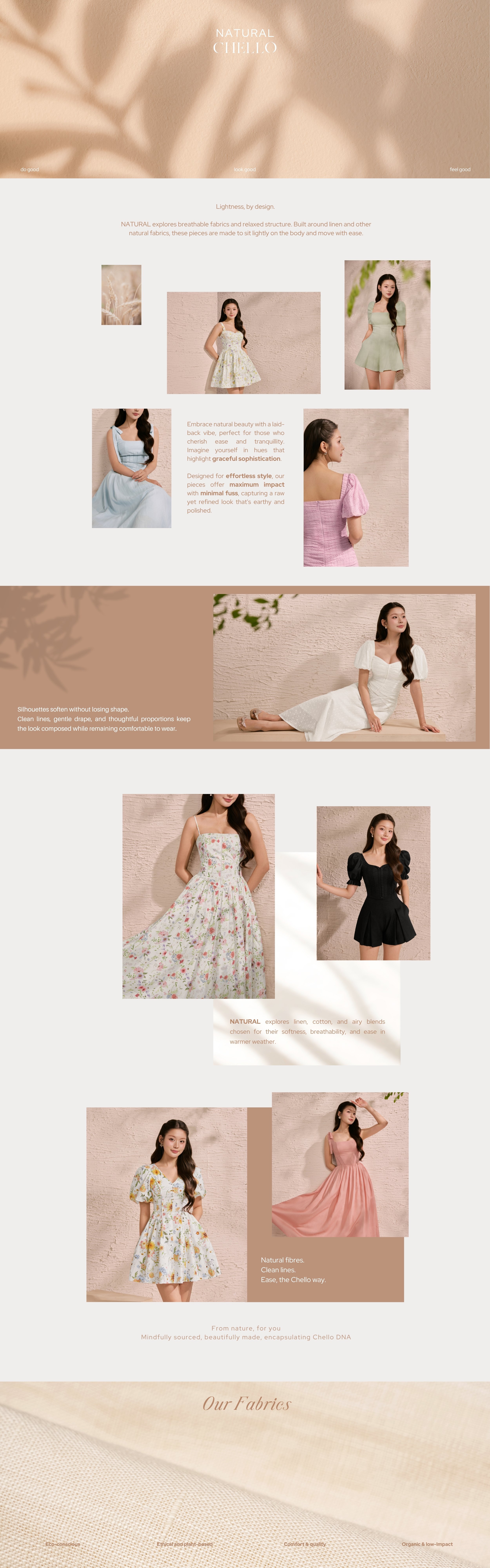 Natural fibres. Clean lines. Ease, the Chello way.