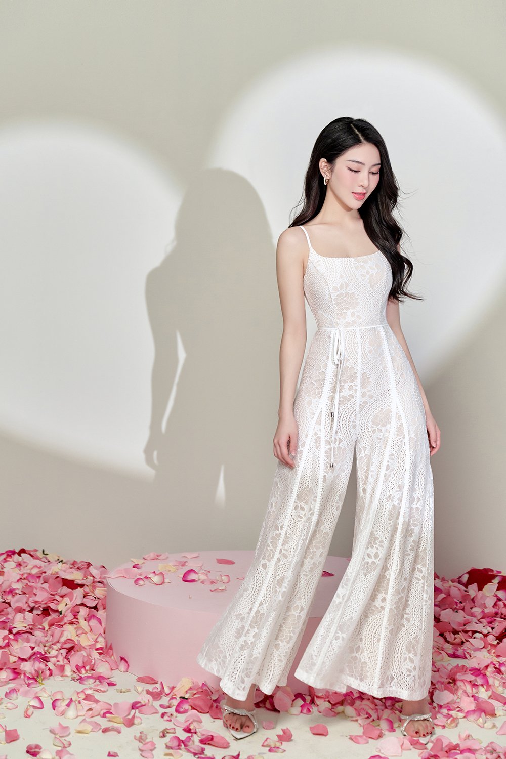 Hart Wide-Legged Lace Jumpsuit In Iconic White