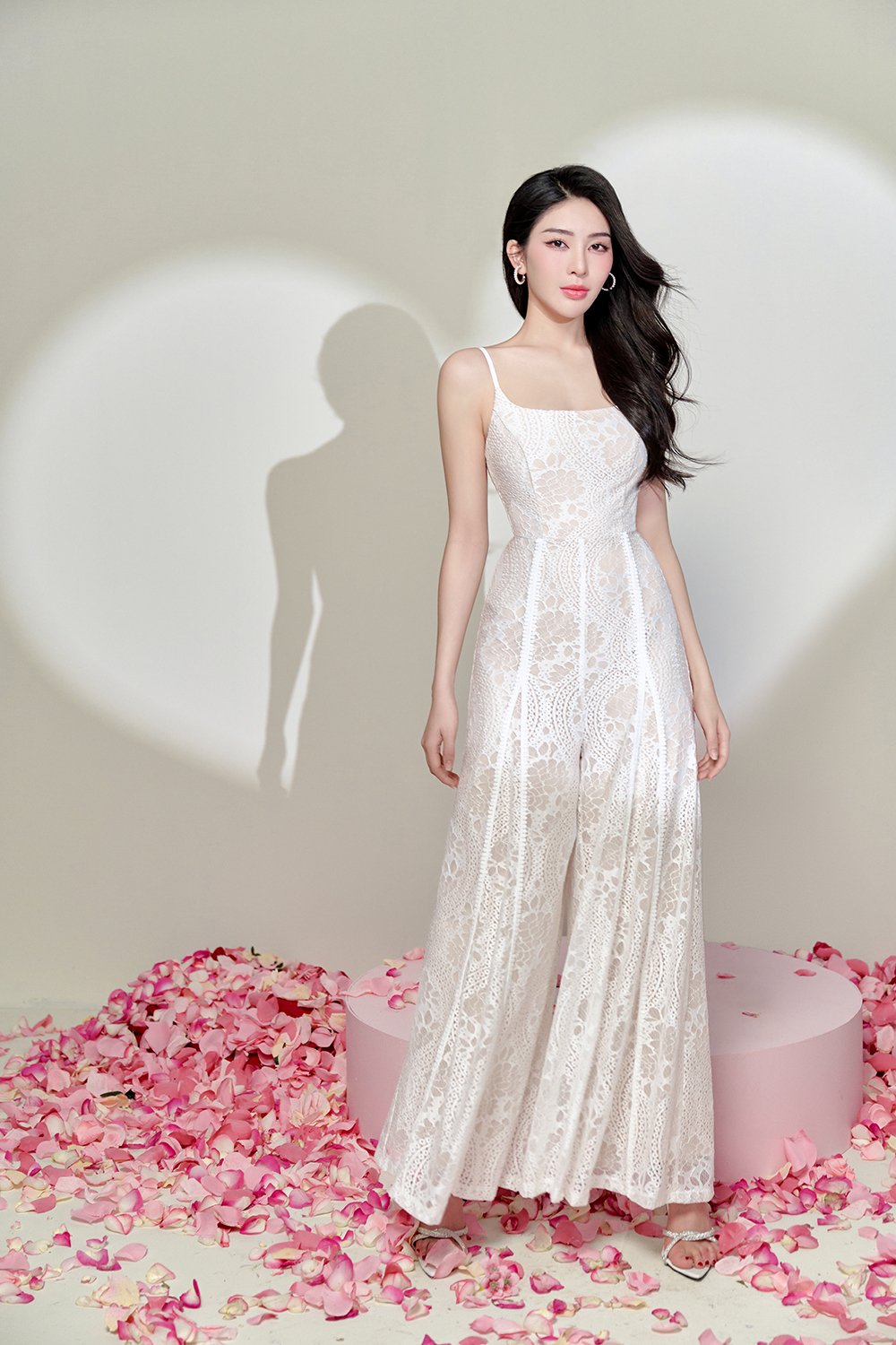 Hart Wide-Legged Lace Jumpsuit In Iconic White