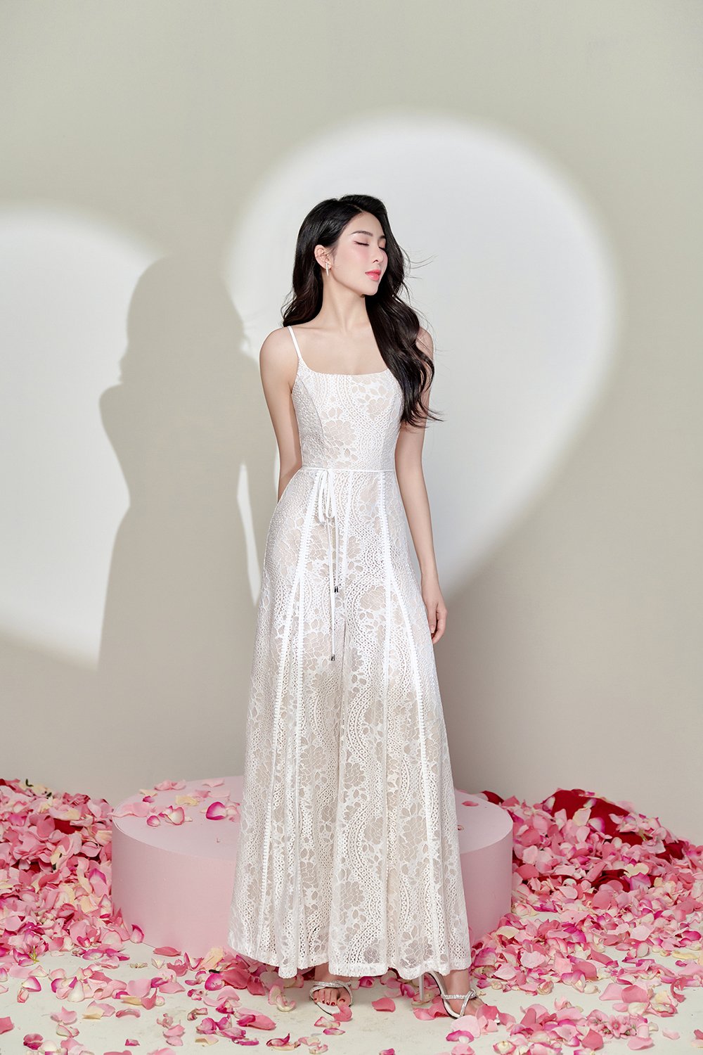 Hart Wide-Legged Lace Jumpsuit In Iconic White