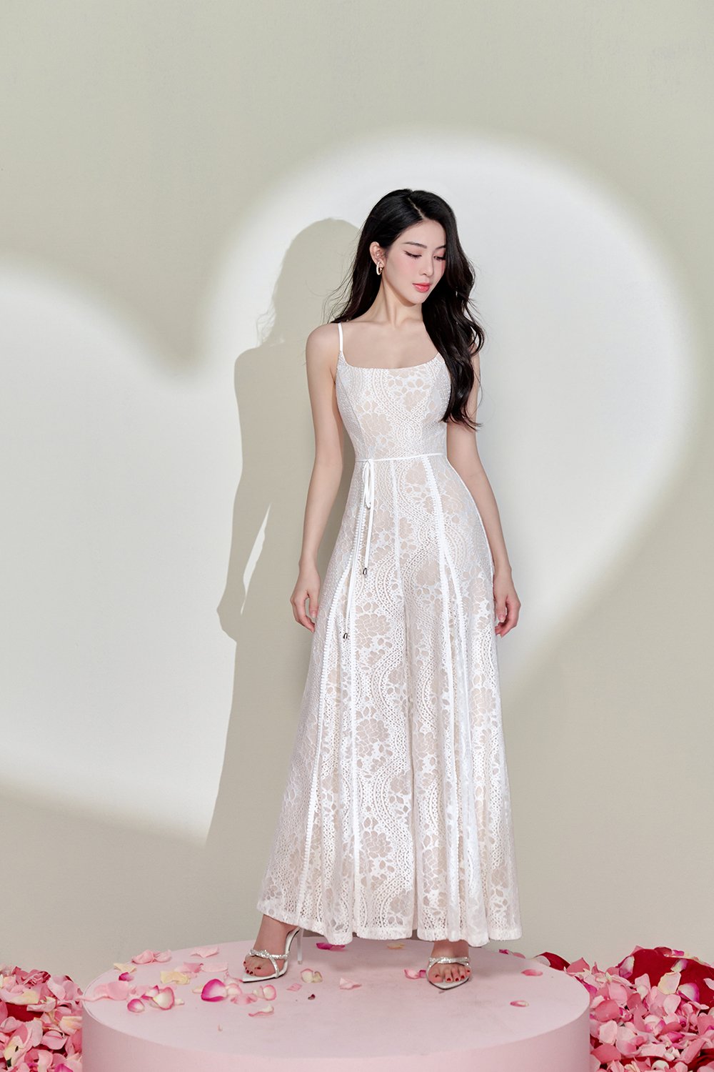 Hart Wide-Legged Lace Jumpsuit In Iconic White