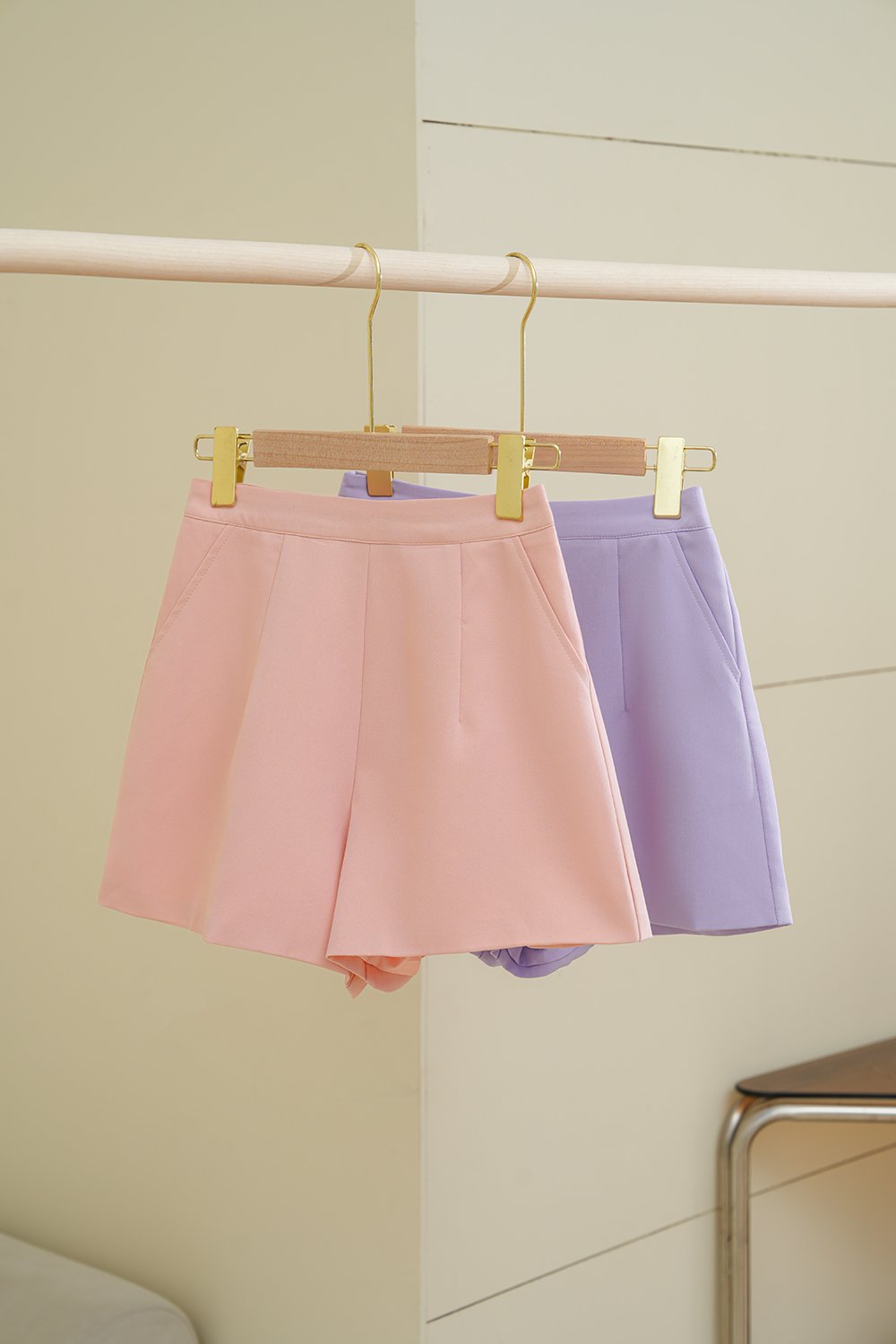 Eunji Tailored Shorts in Nude Pink