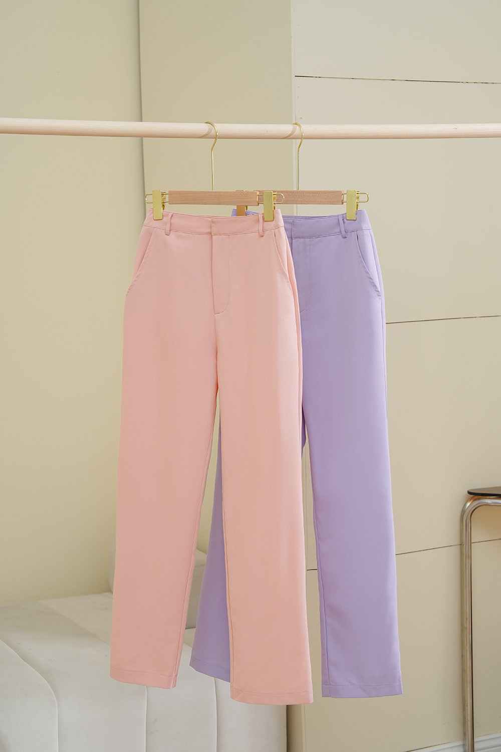 Yeri Slim Fit Pants in Nude Pink