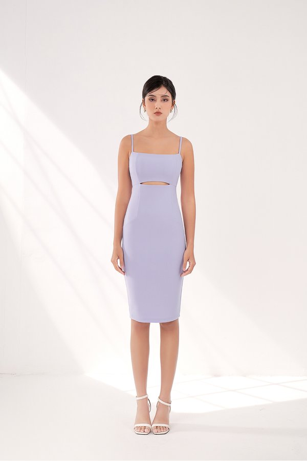 Aura Padded Cut Out Form Fitted Dress in Wisteria