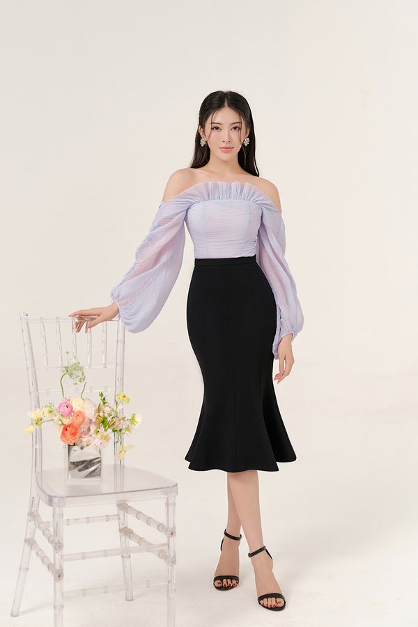 Sooyoung Mermaid Midi Skirt in Classic Black