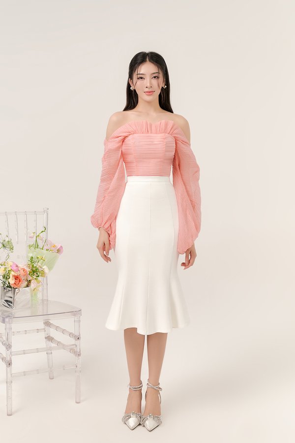 Sooyoung Mermaid Midi Skirt in Iconic White