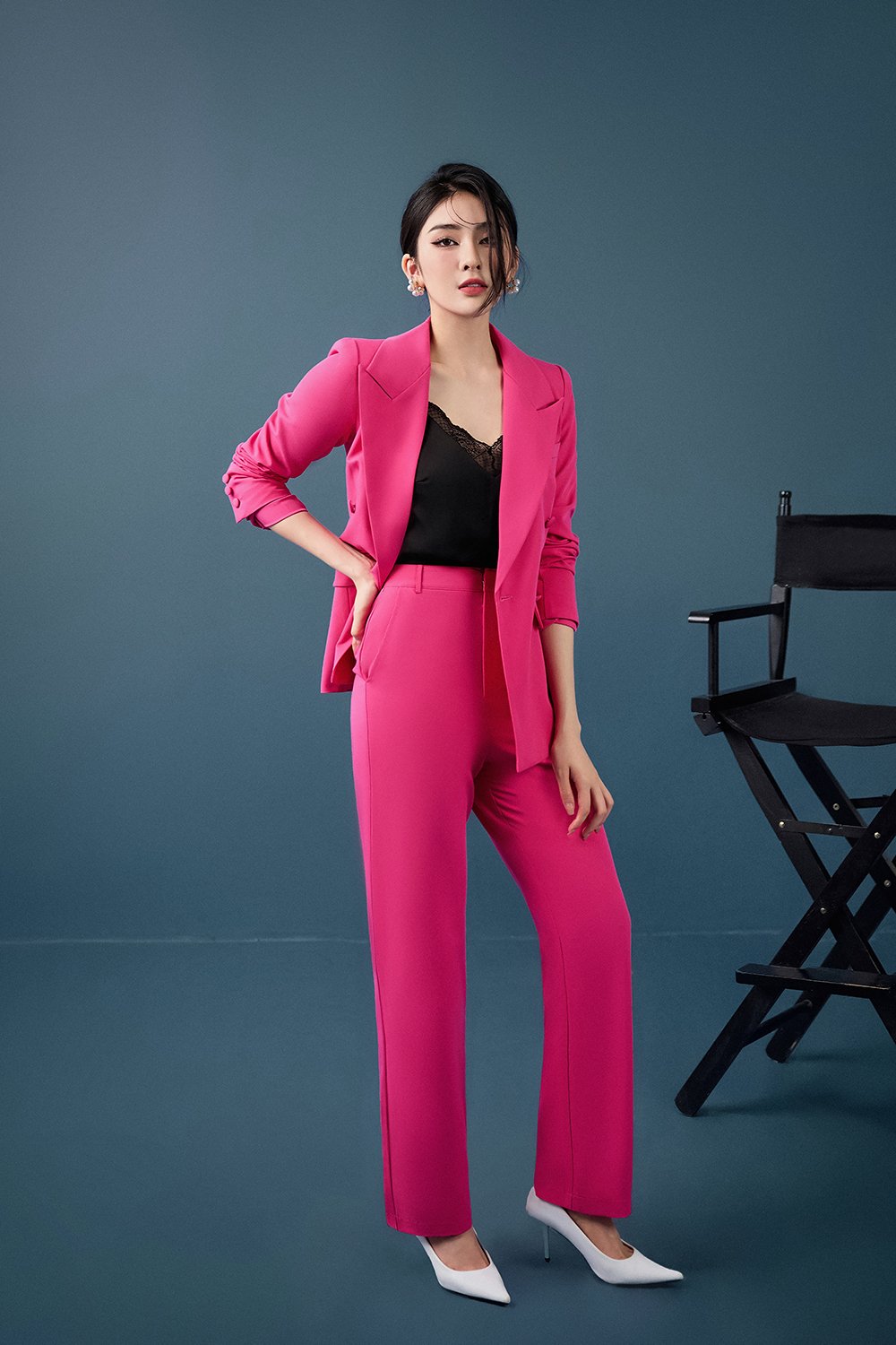 Yeri Slim Fit Pants in Hot Pink