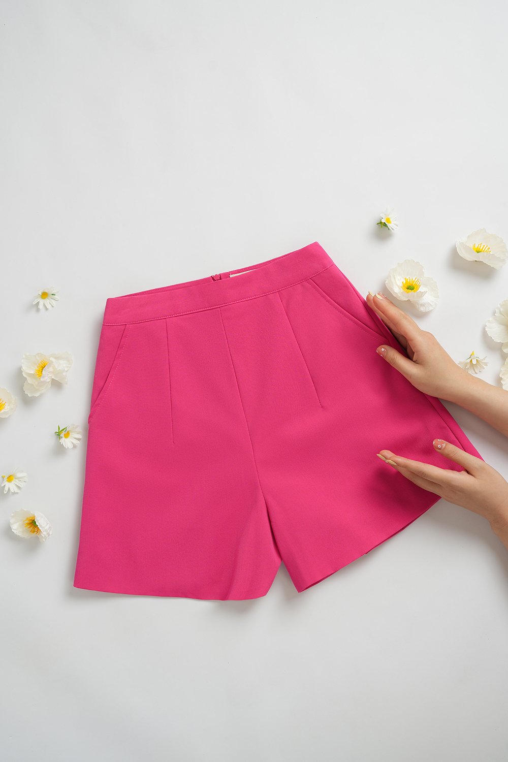 Eunji Tailored Shorts in Hot Pink