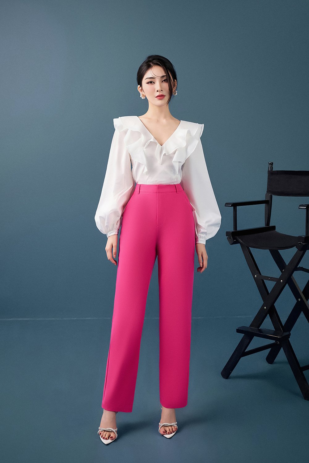 Yeri Slim Fit Pants in Hot Pink