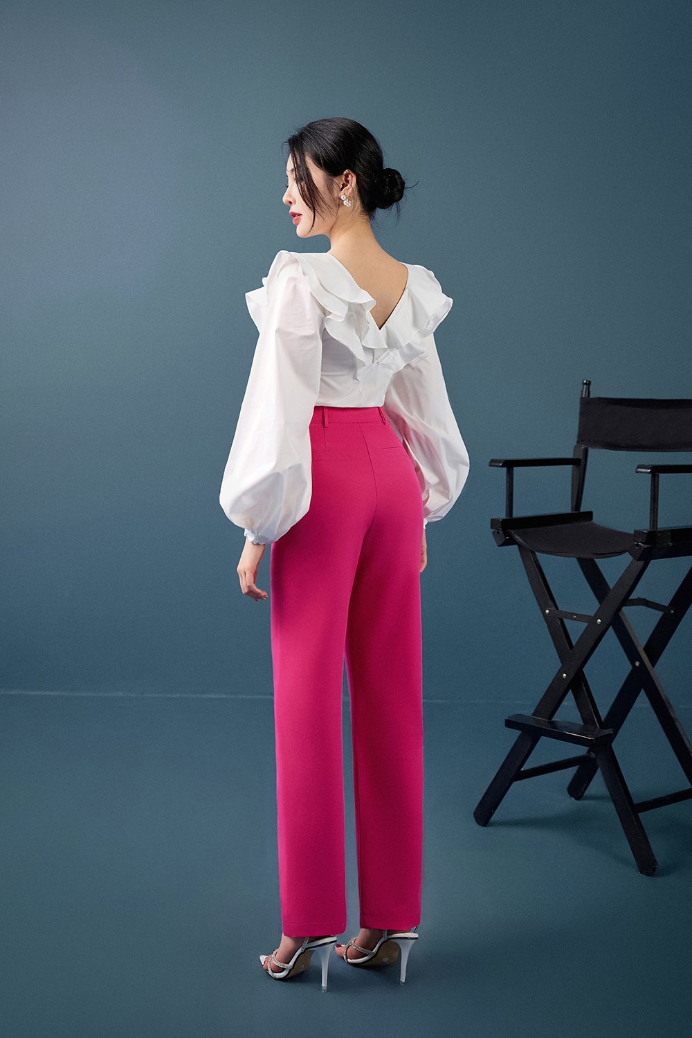 Yeri Slim Fit Pants in Hot Pink