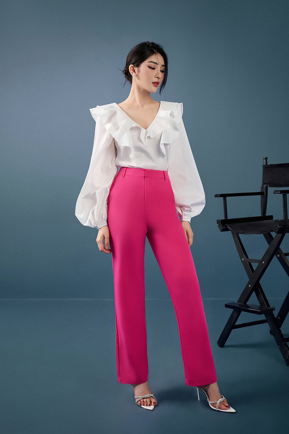 Yeri Slim Fit Pants in Hot Pink