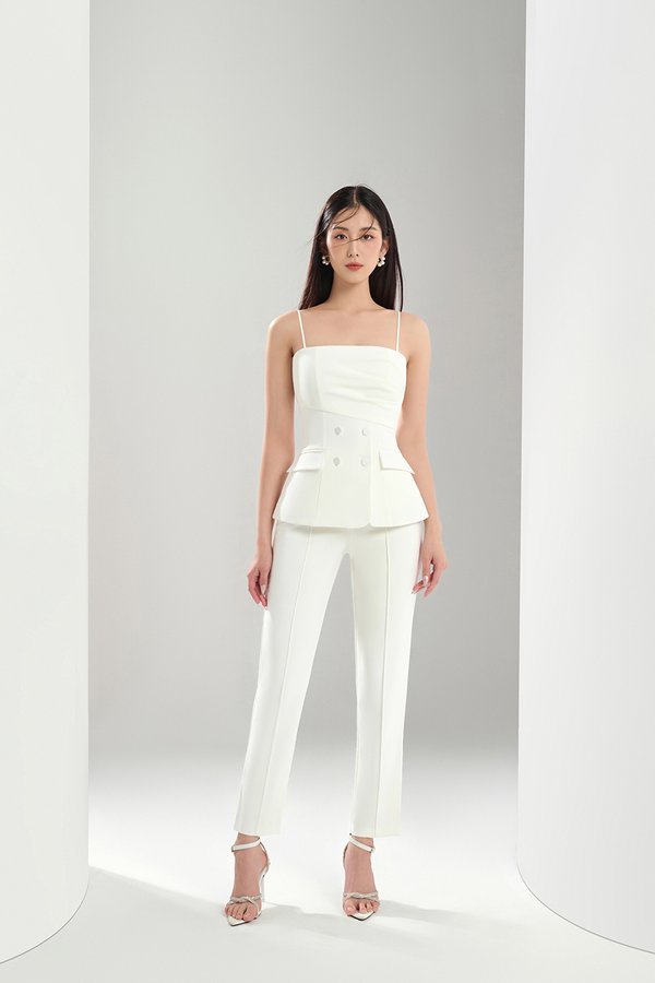 Zadie Tailored Top in Iconic White