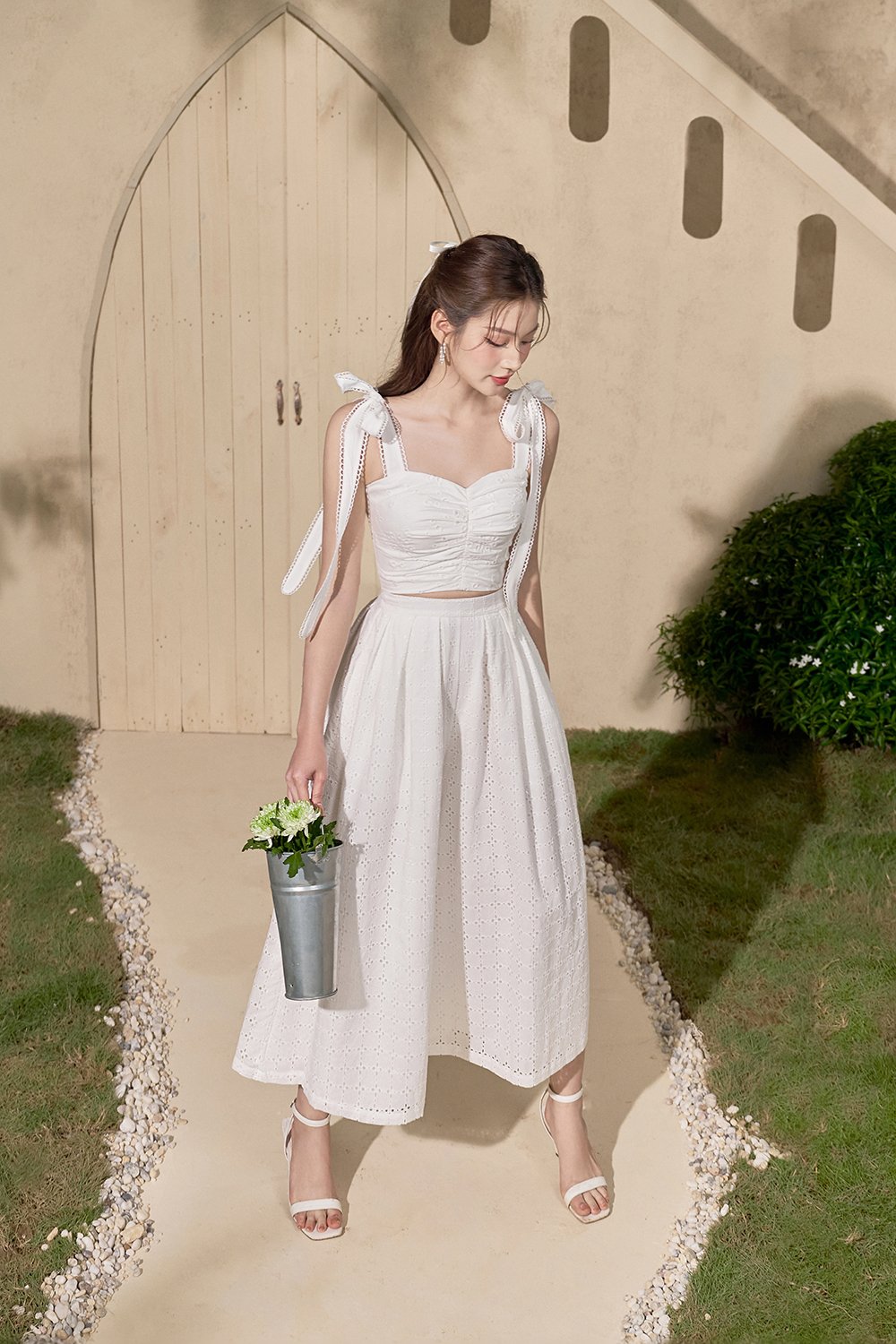 Juneau Broderie Anglaise Culottes in Iconic White