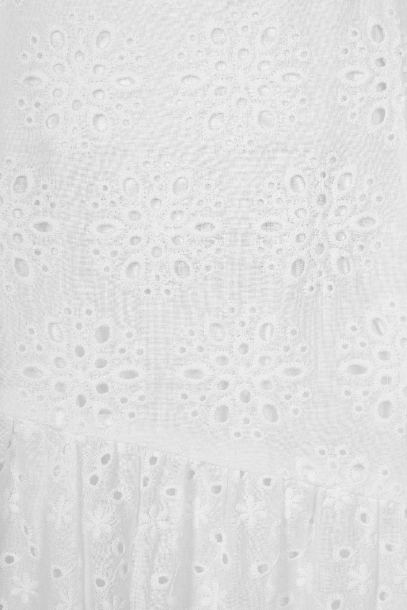 Kirsten Padded Ribbon Maxi Sun Broderie Anglaise Dress in Iconic White