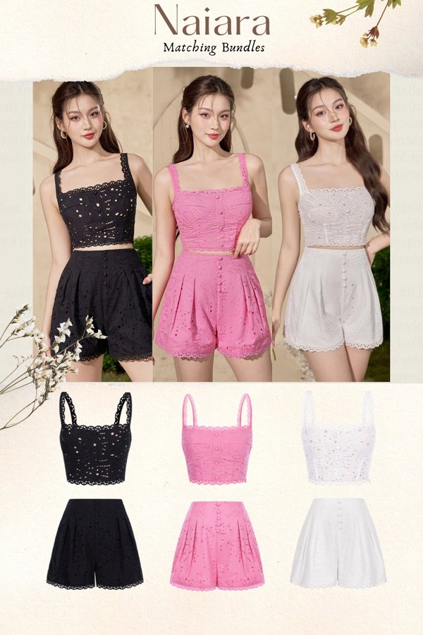 Naiara Broderie Anglaise Top and Shorts Set