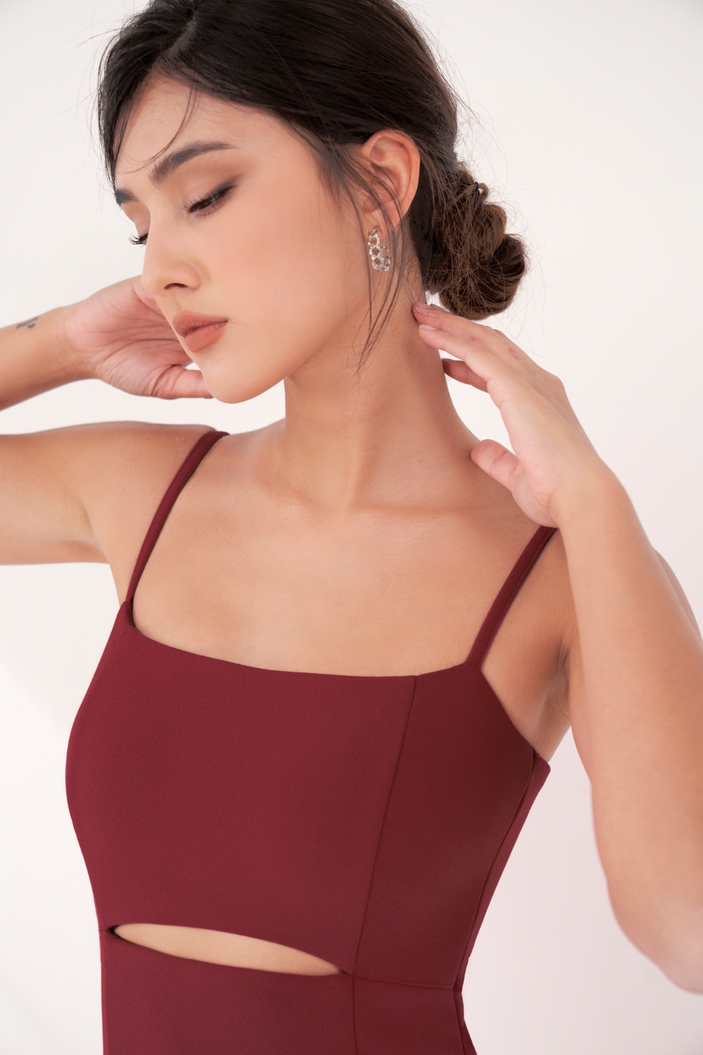 Padded Dress with Cutout Details