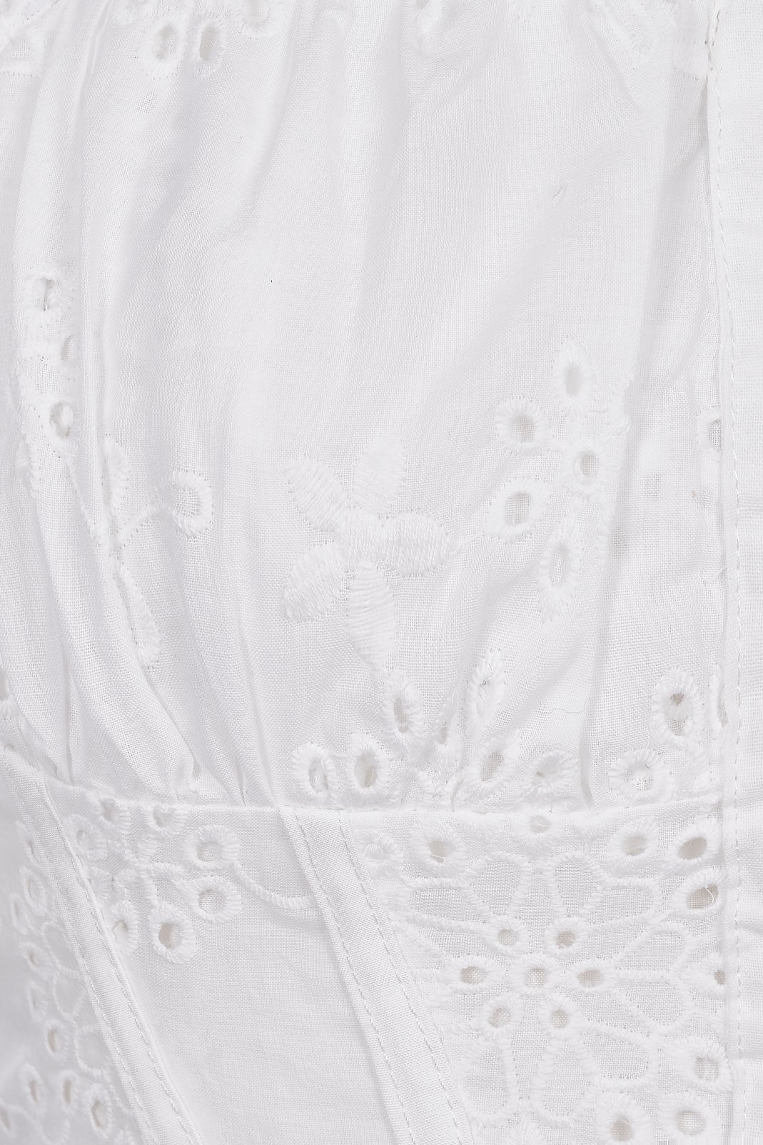 Bardou Puff Sleeves Hook & Eye Broderie Anglaise Top in Iconic White