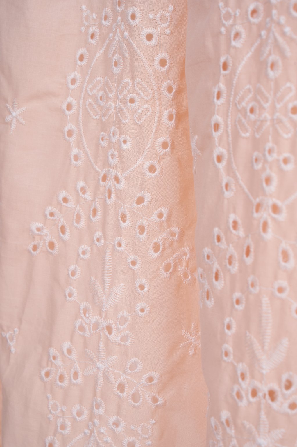 Camille Flutter Sleeves Embroidery Anglaise Dress in Peach Coral
