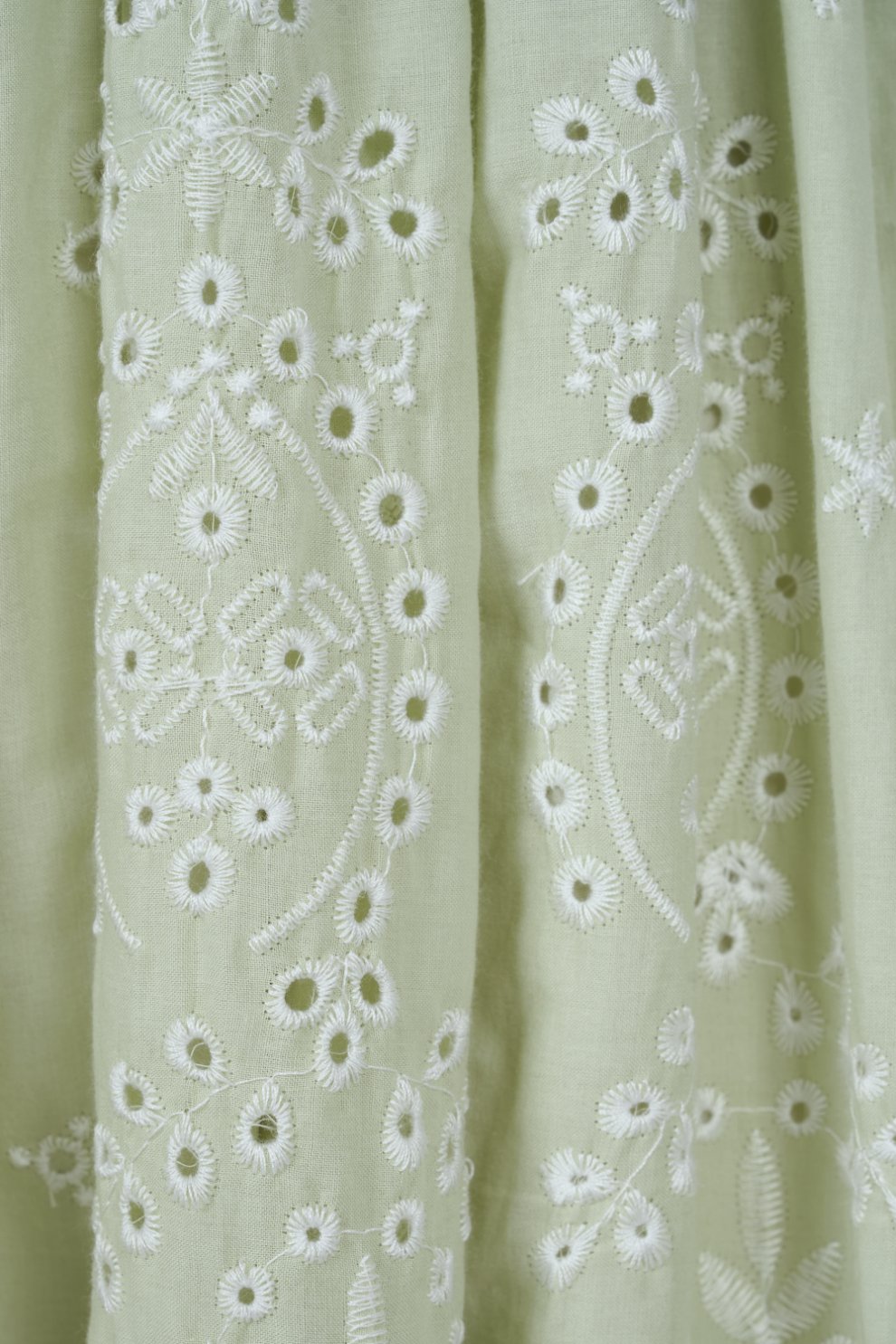 Camille Flutter Sleeves Embroidery Anglaise Dress in Tea