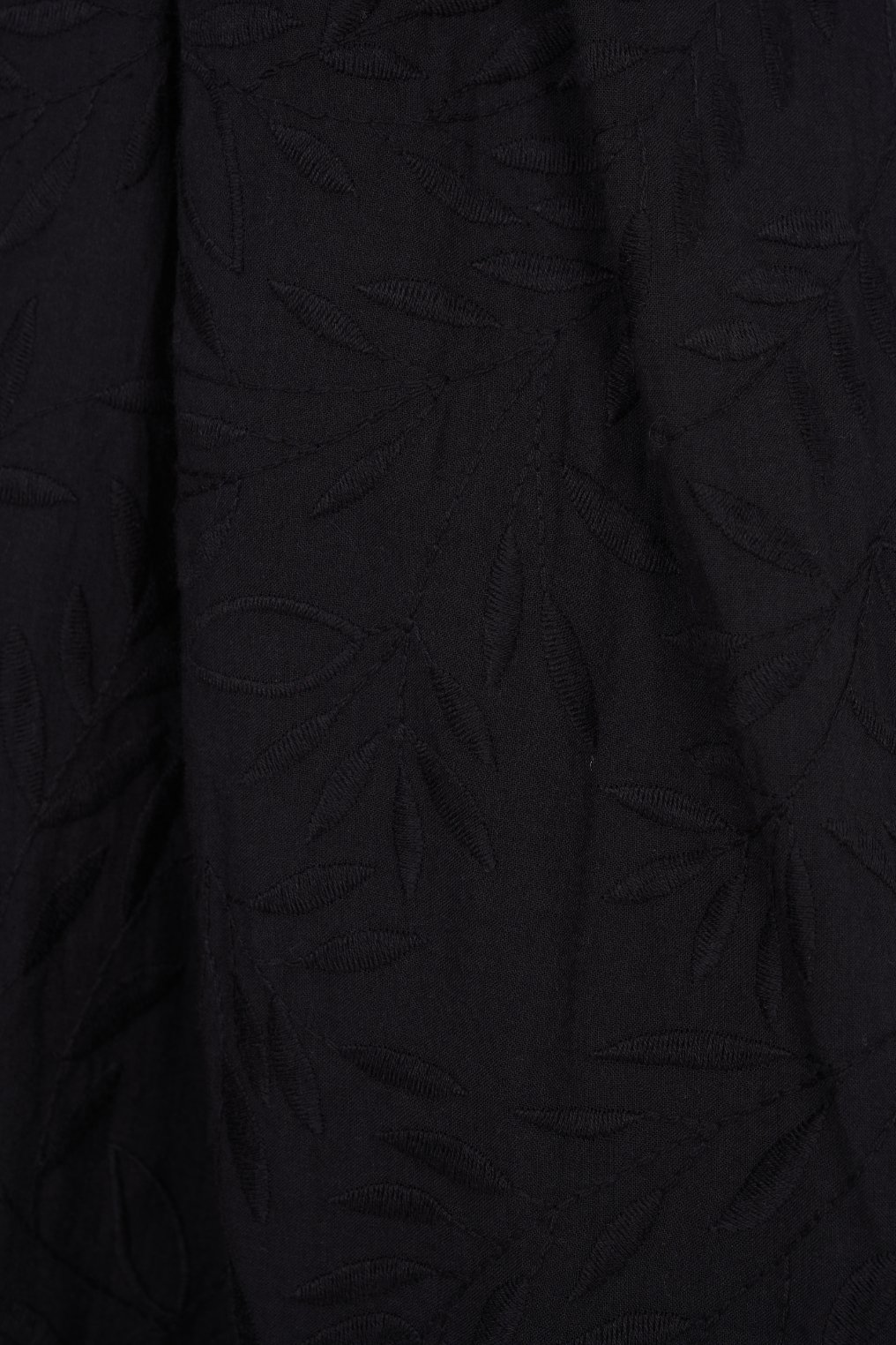 Sundance Puffy Sleeves A-Line Broderie Anglaise Mini Dress in Classic Black