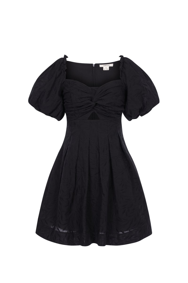 Sundance Puffy Sleeves A-Line Broderie Anglaise Mini Dress in Classic ...