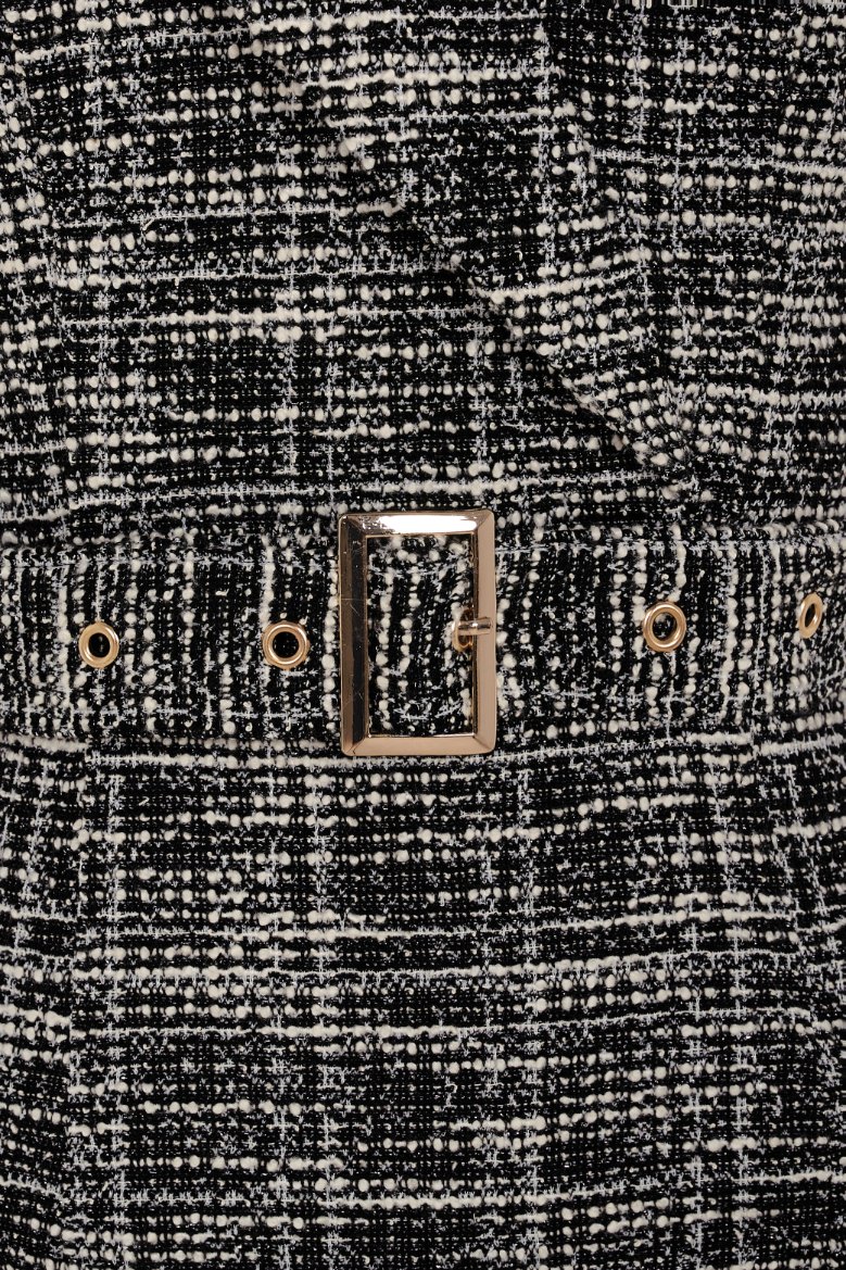 Ariella Tailored Tweed Pencil Dress in Monochromatic