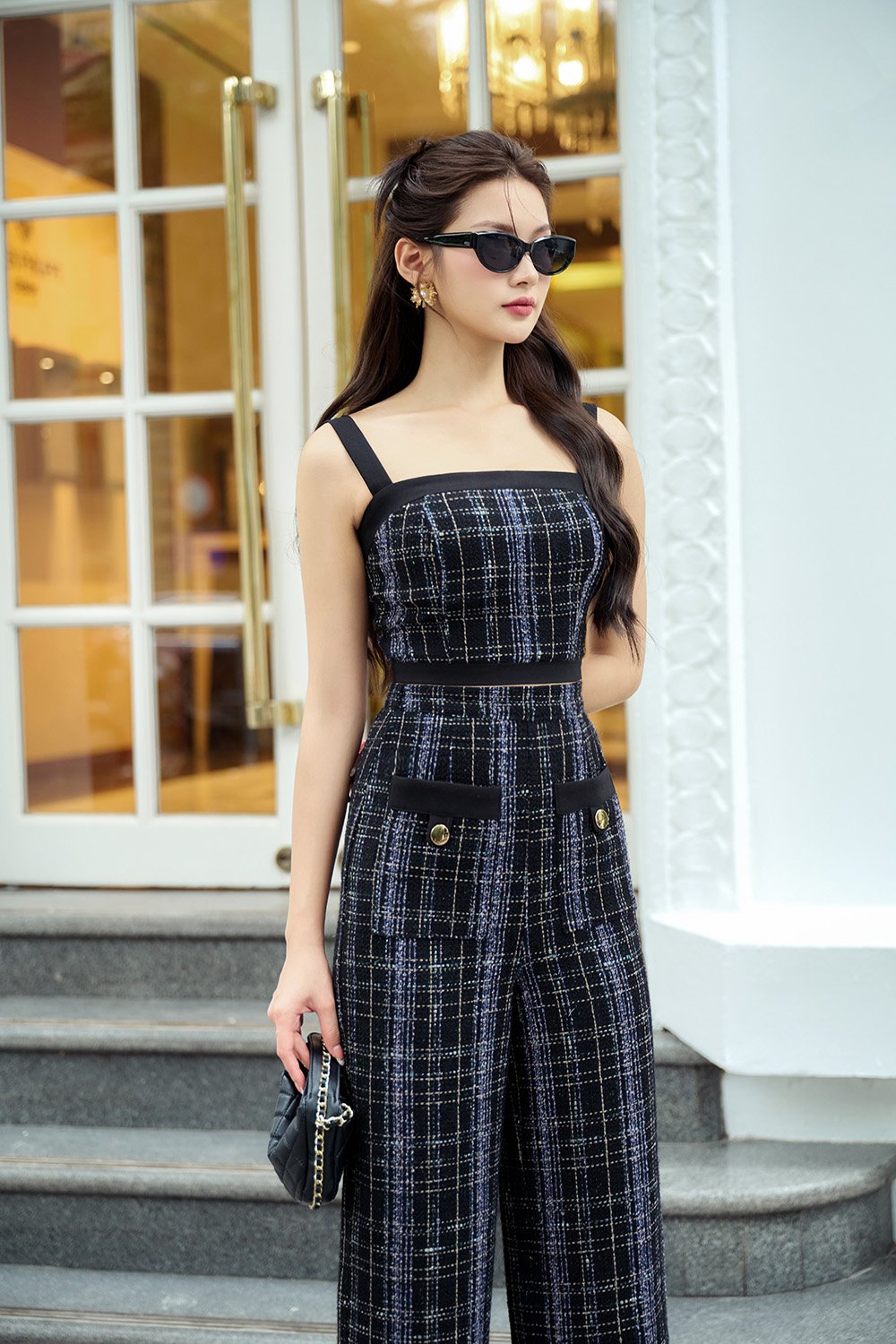 Brielle Tweed Pants in Classic Black