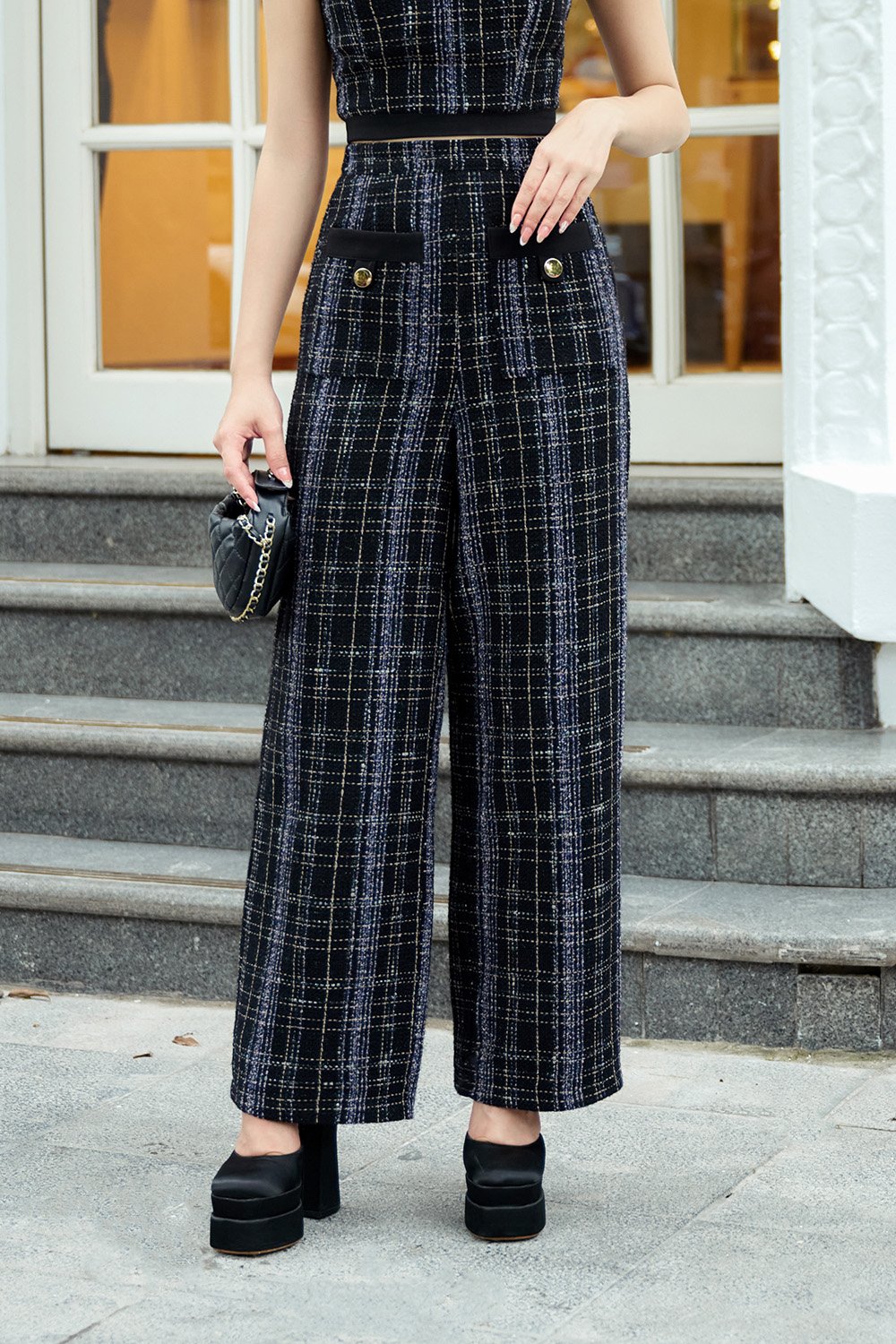 Brielle Tweed Pants in Classic Black