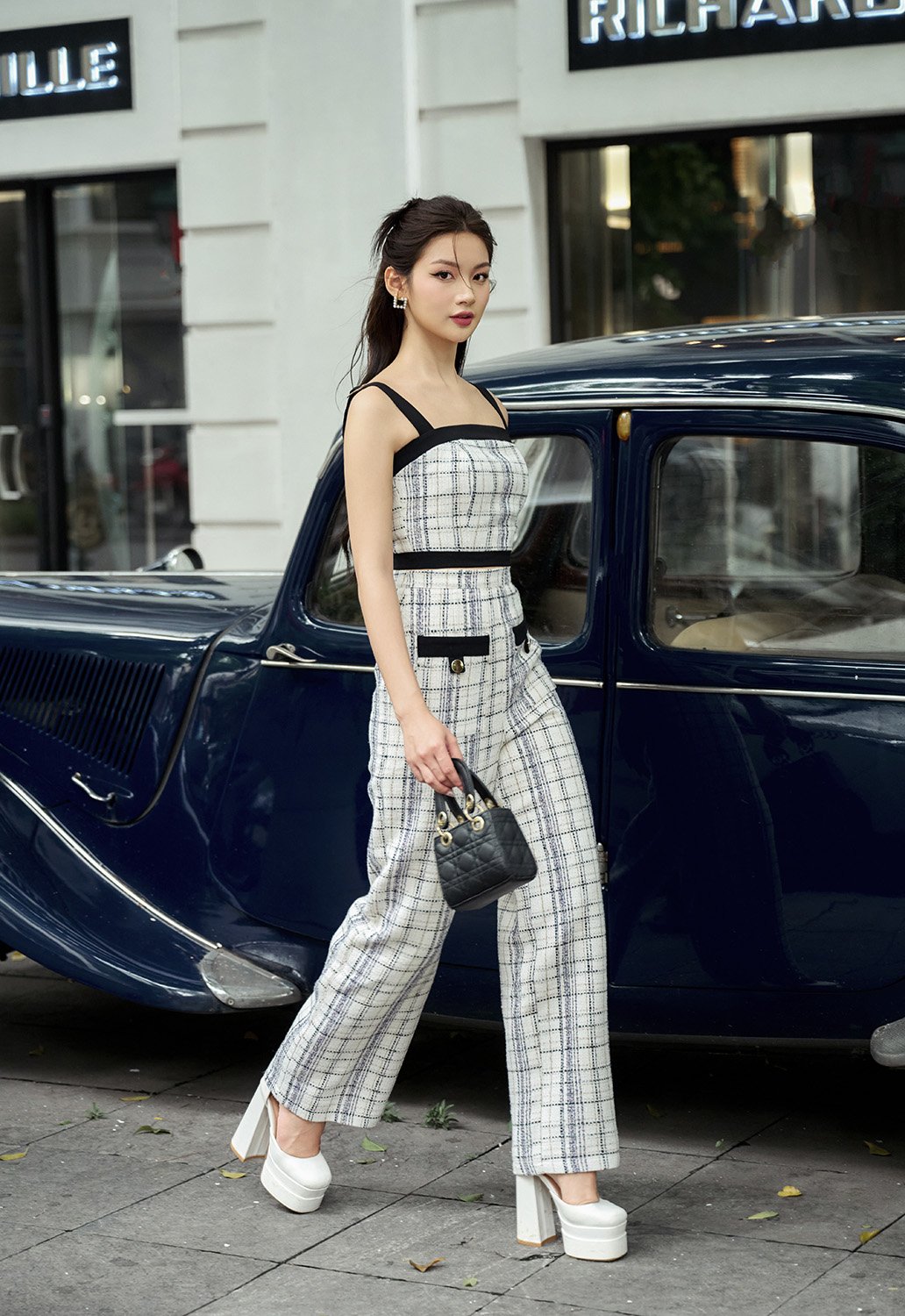 Brielle Tweed Pants in Ivory