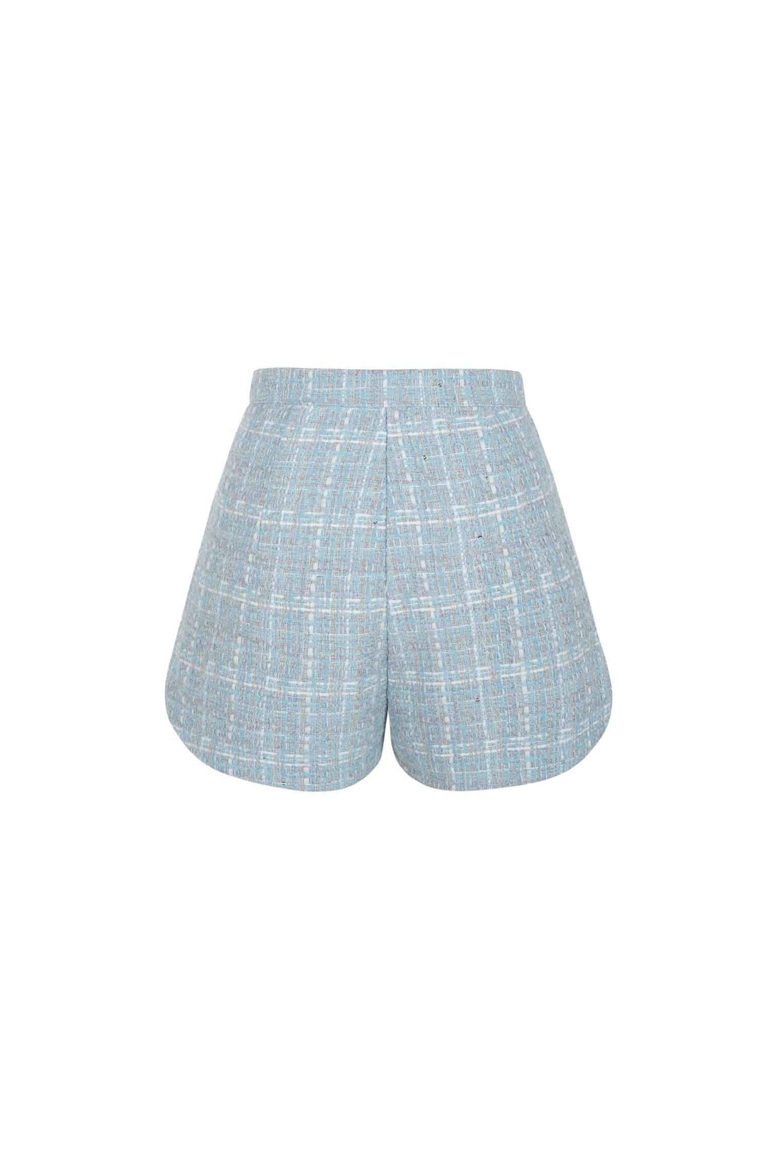 Delphine Tweed Shorts in Sky Blue