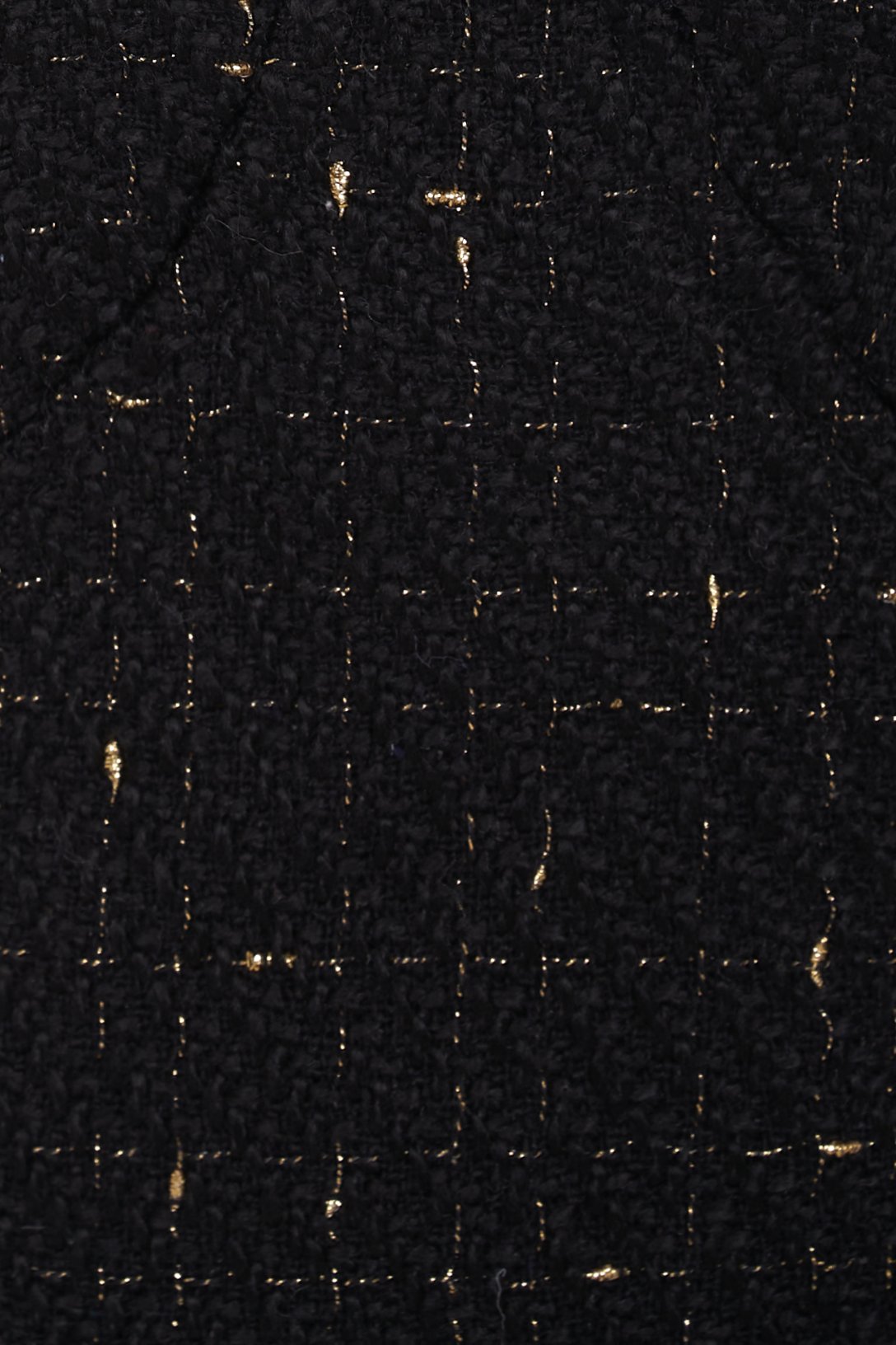 Estelle Tweed Bustier Top with Ribbon Straps in Black Gold