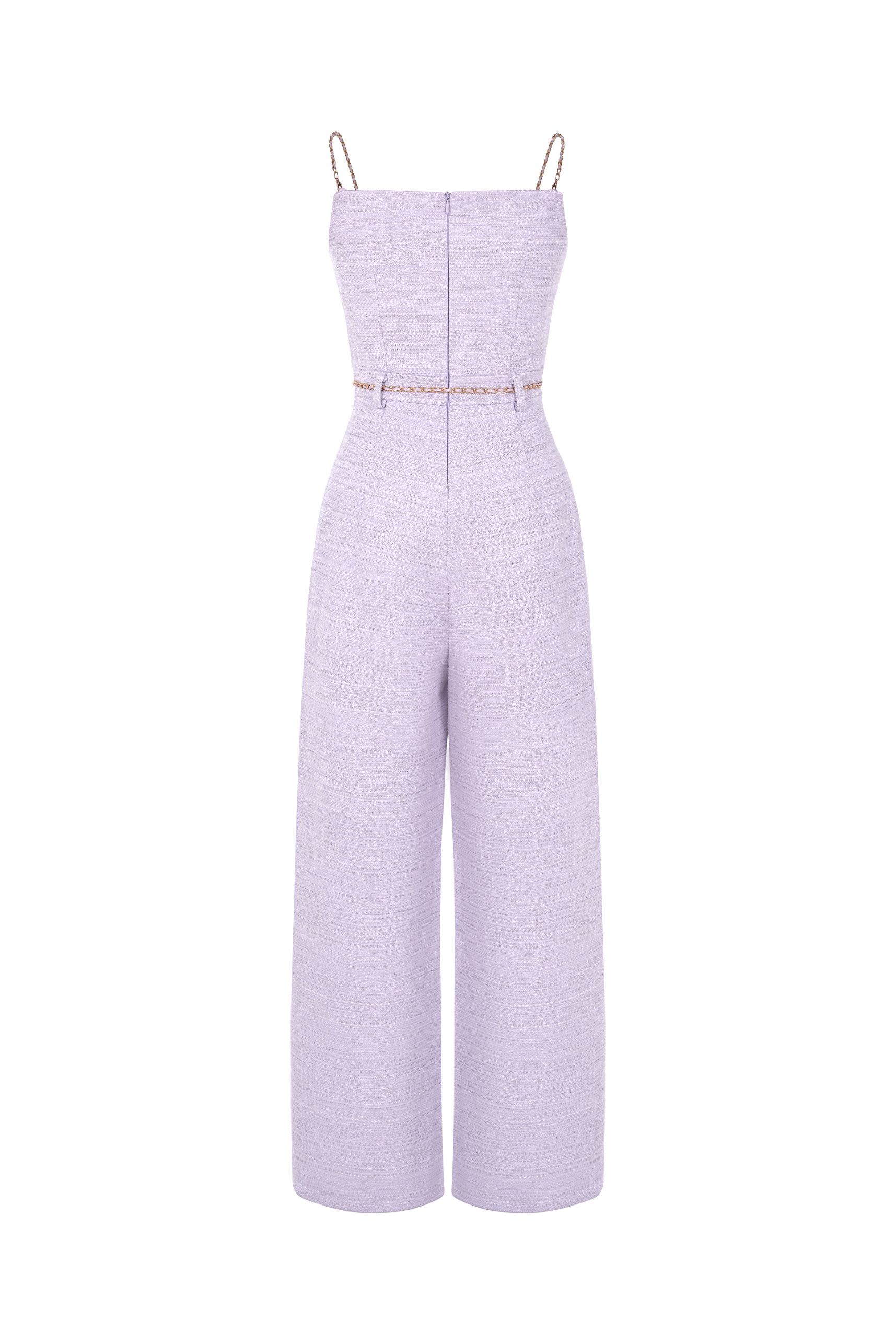 HAUTE STRAPLESS TWEED JUMPSUIT