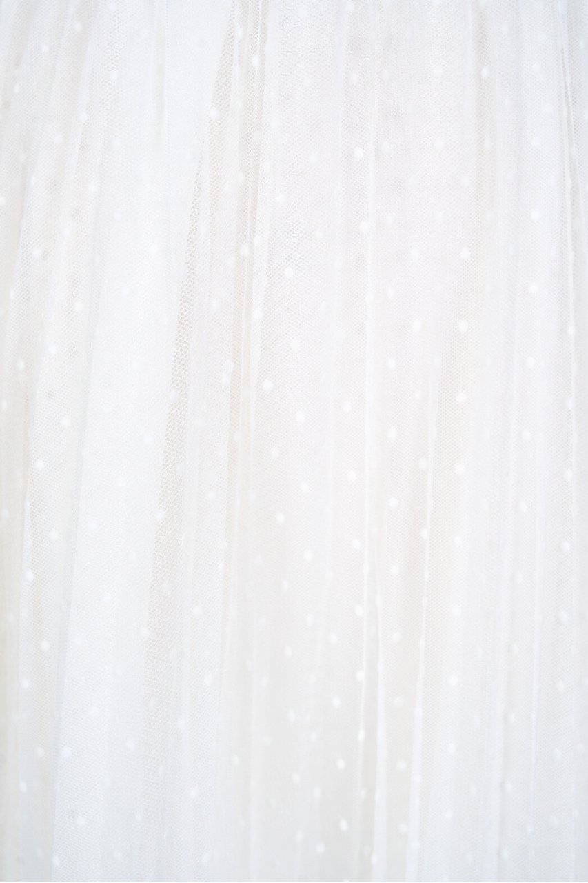 Averie Tulle Pleated Midi Skirt in Iconic White