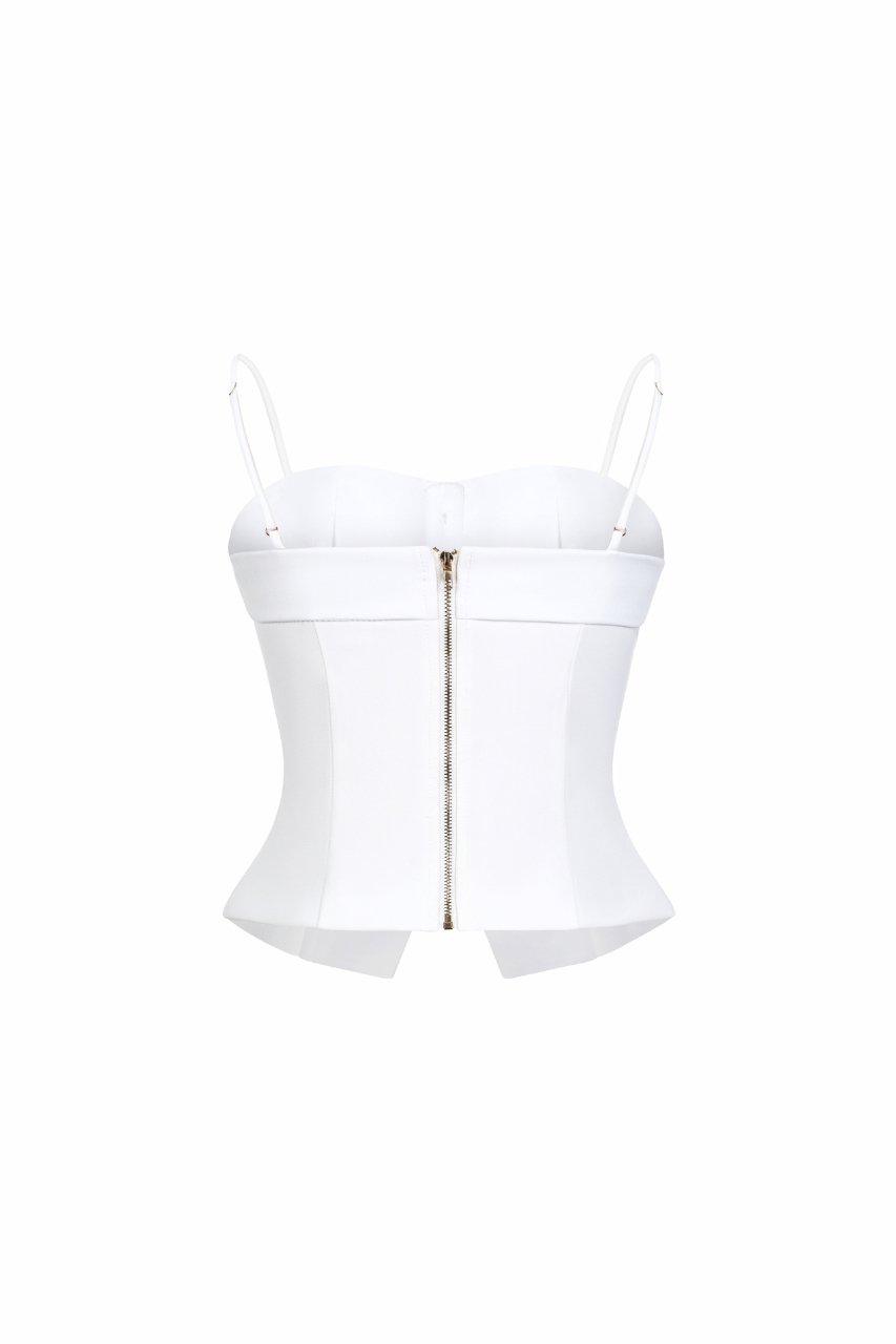 Ketra Tailored Strappy Vest Top in Iconic White