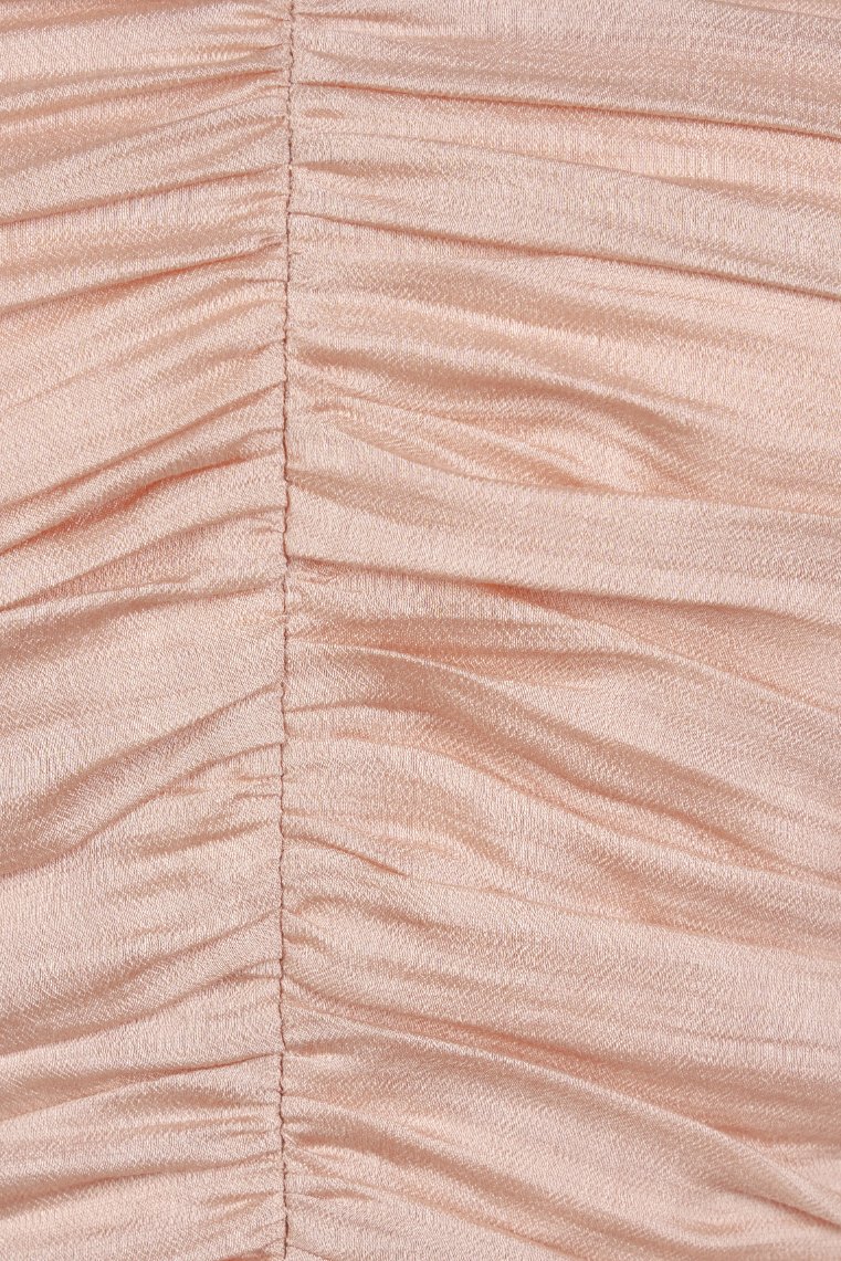 Cl&eacute;ore Sweetheart Puffy Sleeves Blouson in Golden Nude