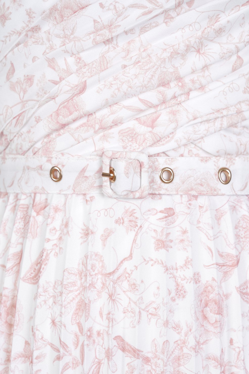 Eden Pleated Maxi Dress in Rose Toile de Jouy