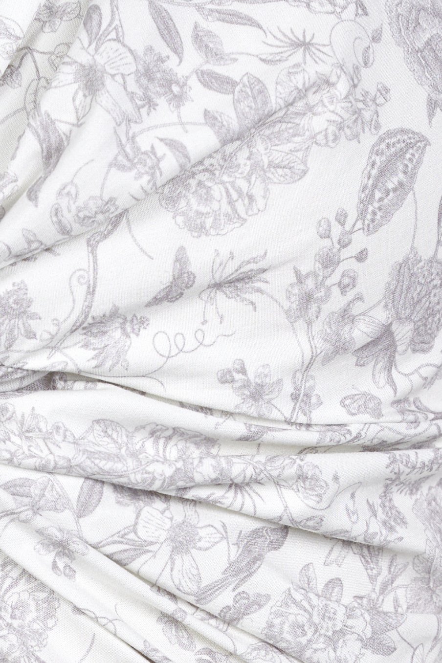 Ellie Puffy Sleeves Midi Dress in Grey Toile de Jouy