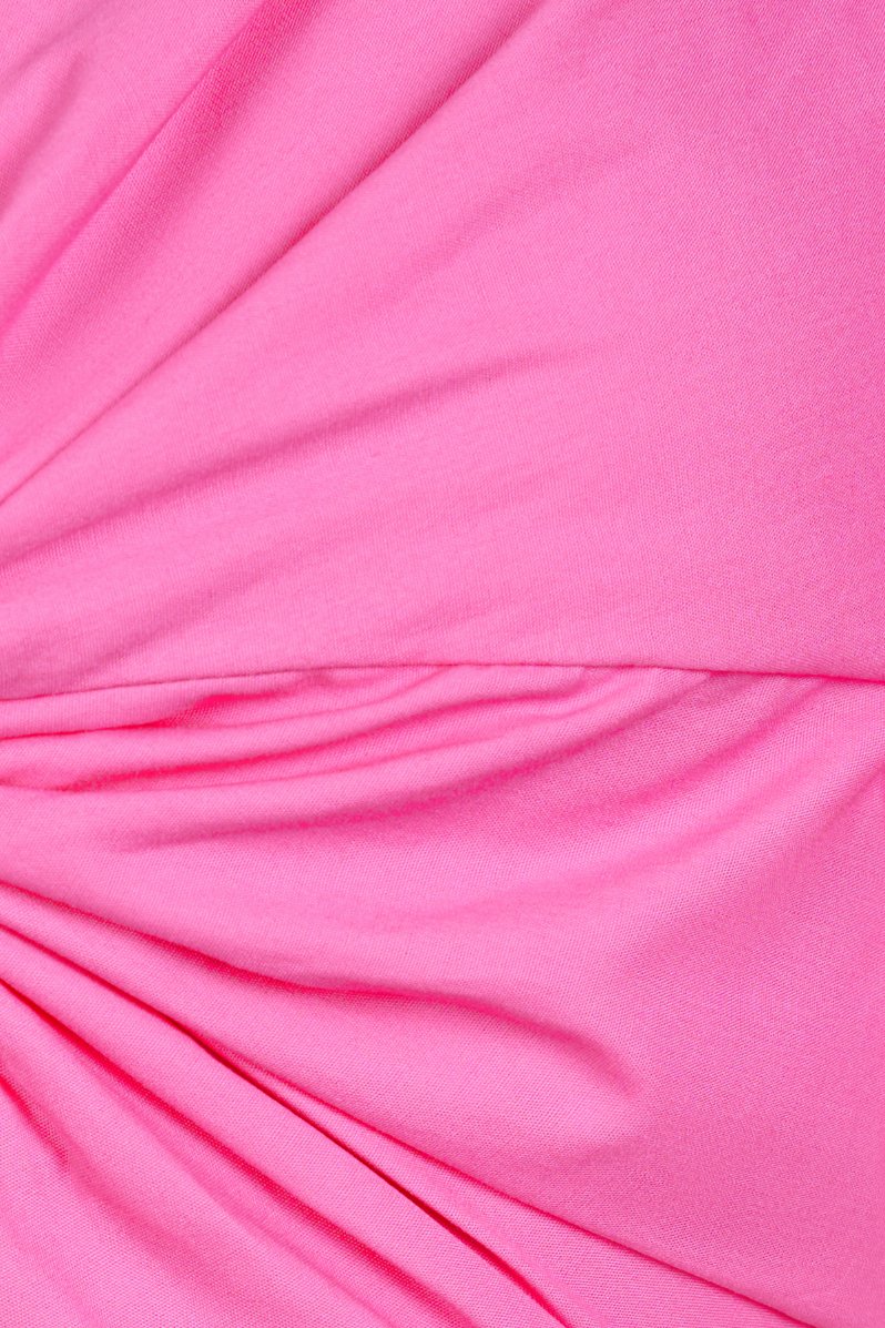 Ellie Puffy Sleeves Midi Dress in Hot Pink