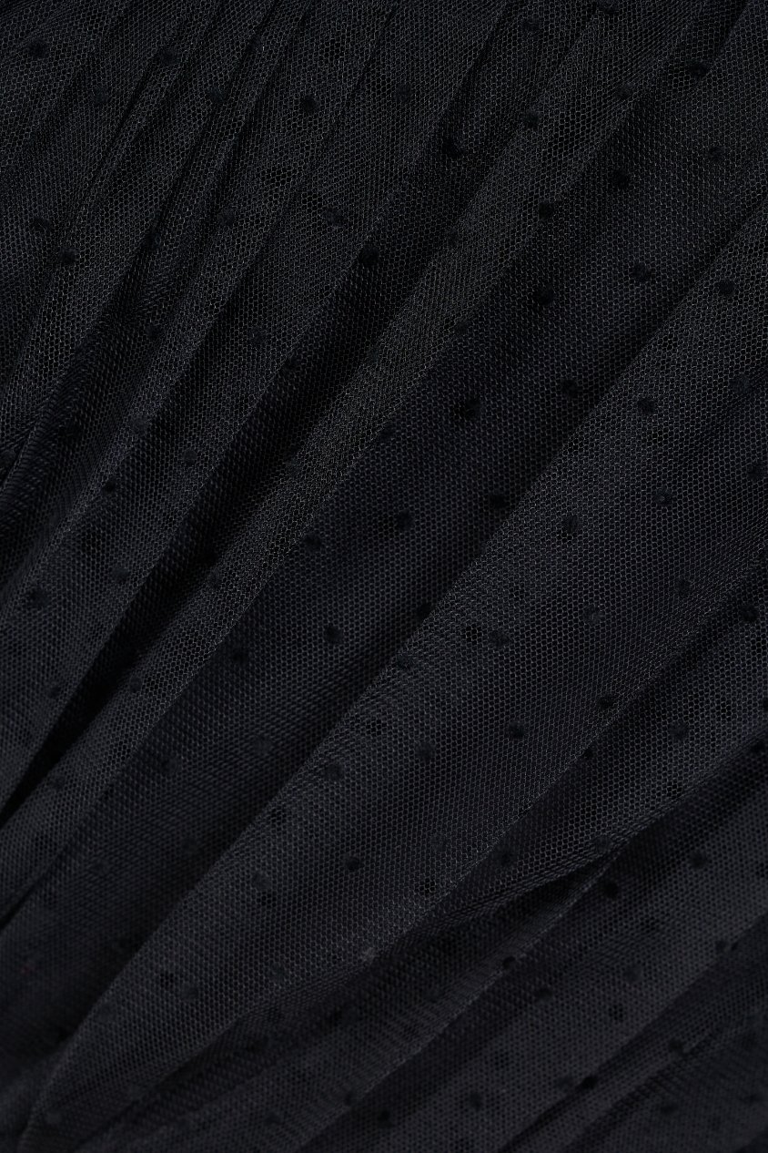 Ember Tulle Detachable Bow Toga Cropped Top in Classic Black