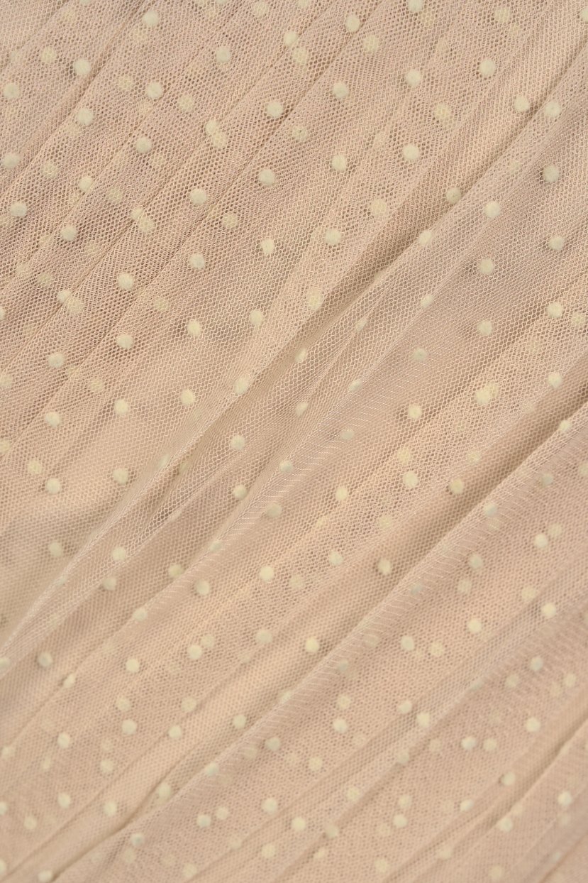 Ember Tulle Detachable Bow Toga Cropped Top in Nude