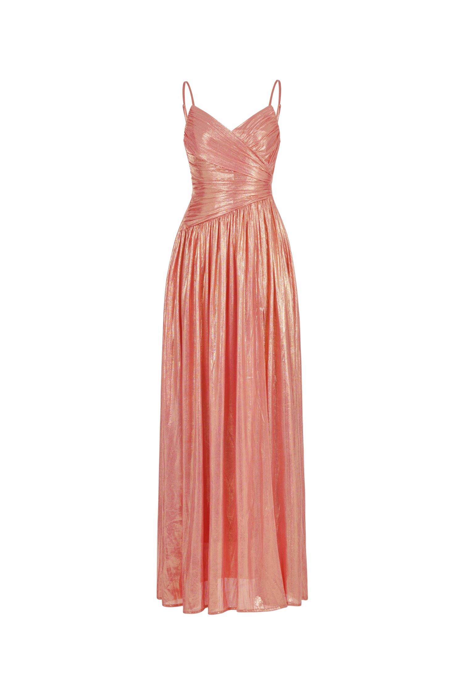 Harmony Wrap Maxi Dress in Coral Glow