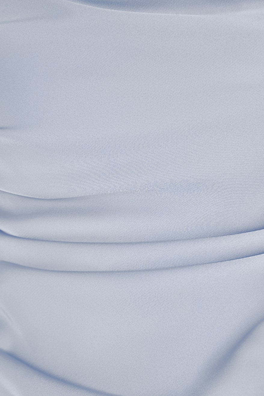 Krystelle Silky Satin Padded Maxi Dress in Icy Blue