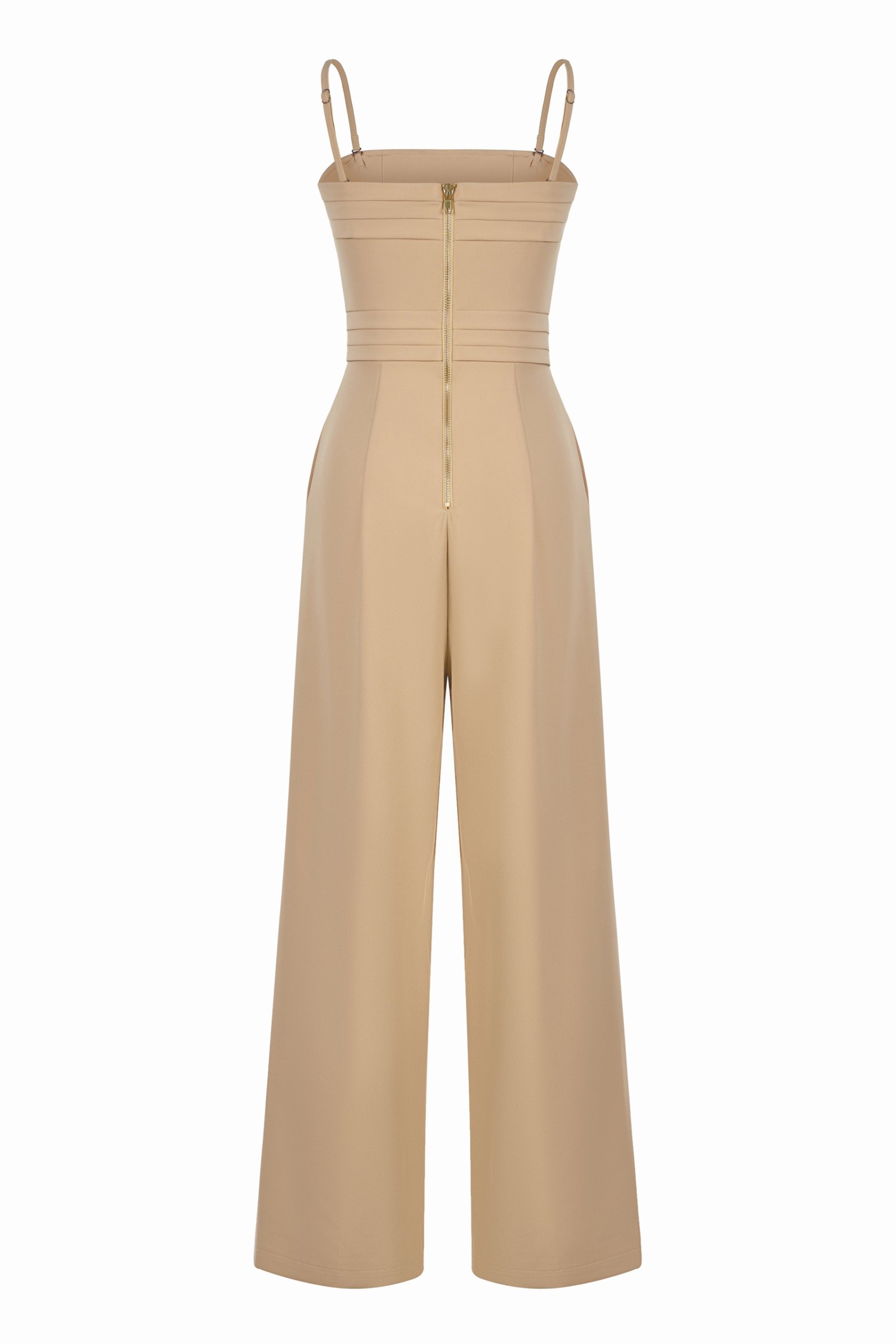 Mya Pleated Jumpsuit in Latte