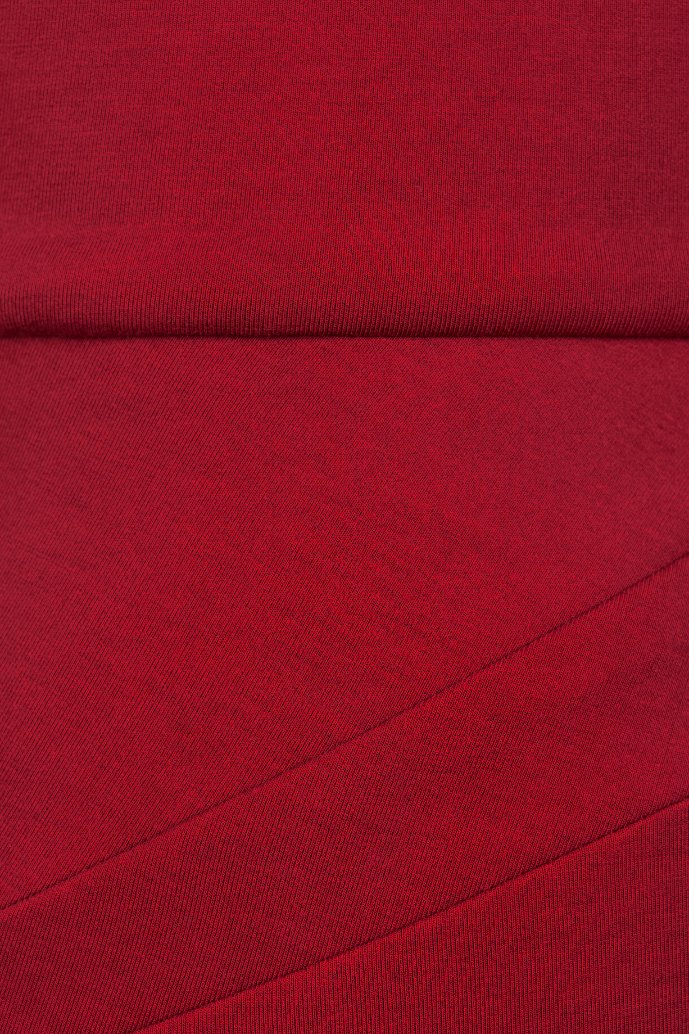 Odessa Asymmetric Origami Dress in Wine Red