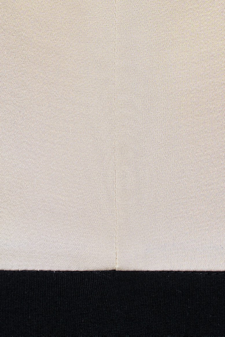 Veryn Detachable Ribbon Halter Neck Pencil Dress in Cream/Black