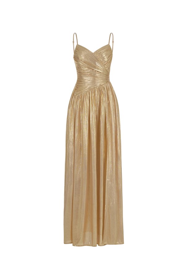 Harmony Wrap Maxi Dress in Glamour Gold