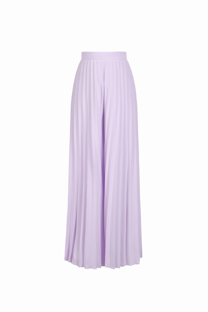 Callie Pleated High Waisted Pants in Lilac | Chello