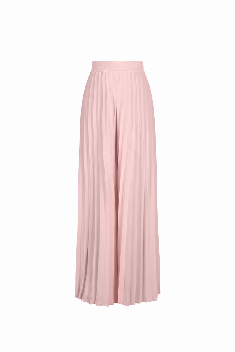 Callie Pleated High Waisted Pants in Teacup Rose | Chello